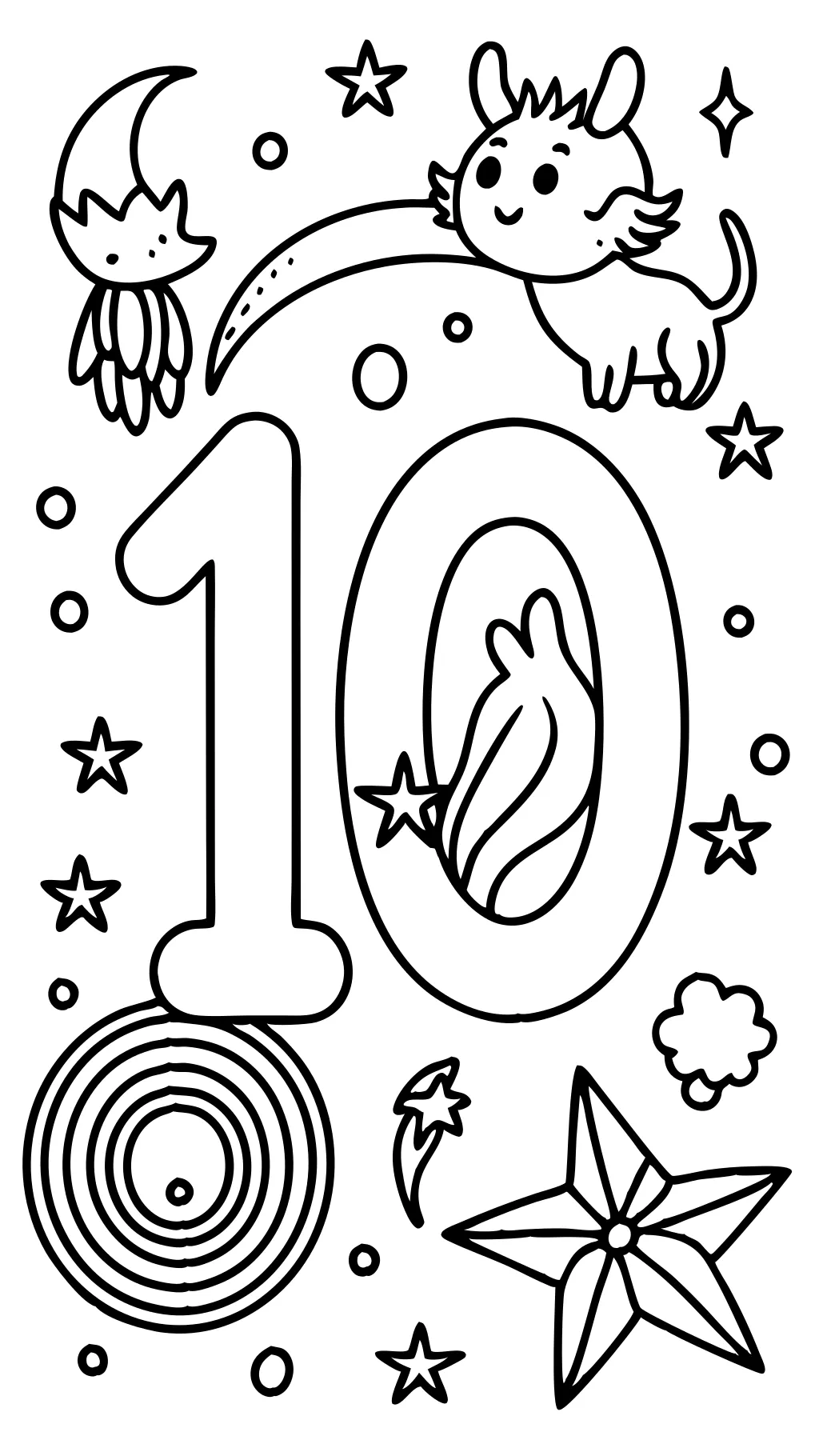 coloriage numéro 10